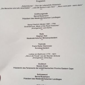 Das Programm der Feierstunde